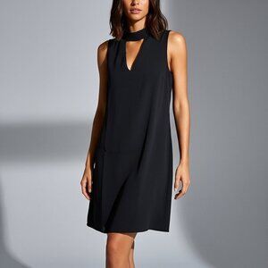 NWT Three Eighty Two Black Sleeveless Cut Out V Neck Dress Size S